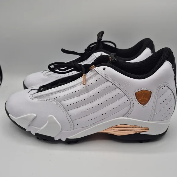Nike Air Jordan 14 Golf US Open HV4813-100 Men's Size 8.5 White Black GoldNEW